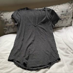 Lululemon Striped V Neck T Shirt